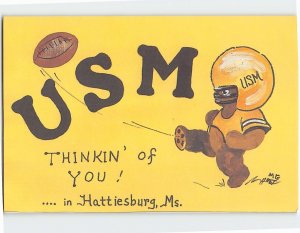 Postcard U.S.M., Thinking' of You ! .... in Hattiesburg, Mississippi