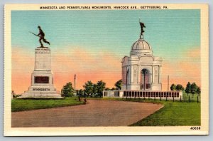 Civil War  Gettysburg  Pennsylvania  Minnesota & PA   Postcard