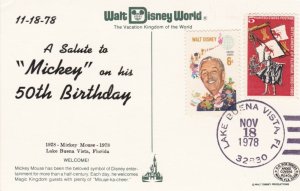 Mickey Mouse Salute On His 50th Birthday Walt Disney Stamp 1978 sk3508