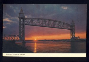 Buzzards Bay, Massachusetts/MA Postcard, Railroad Bridge At Sunset, Cape Cod