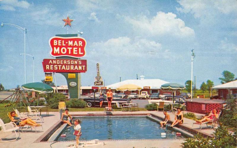 Beebe Arkansas Bel Mar Motel Pool View Vintage Postcard K90888