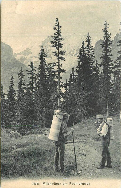 Switzerland C-1910 Hikers Backpacks outdoor recreation Postcard 22-7395