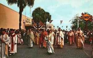 Vintage Postcard Greek Epiphany Ceremony Springs Bayou Tarpon Springs Florida FL