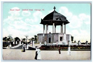 1911 Band Stand Garfield Park Exterior Gazebo Chicago Illinois Vintage Postcard