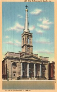 Vintage Postcard Old Cathedral Religious Building Walnut St. St. Louis Missouri