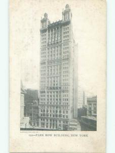 Unused Pre-1907 PARK ROW BUILDING New York City NY n5589