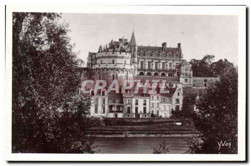 Old Postcard Chateau d'Amboise saw the edges of the Lotte