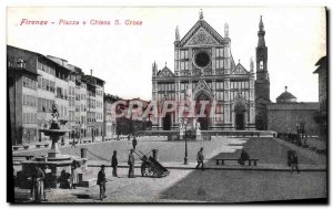 Old Postcard Firenze Piazza e Chiesa S Groce