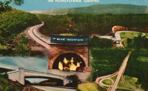 Vintage Postcard Pennsylvania Turnpike Blue Mountain World's Greatest Highway PA