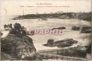 Old Postcard The Cote Basque Biarritz Le Phare and Entree du Port des Pecheurs