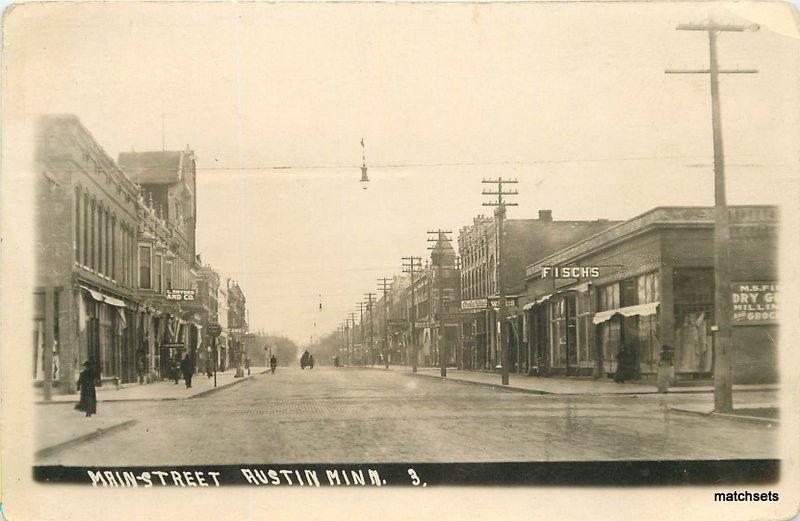 1911 Main Street Austin Minnesota RPPC real photo Mower County 9211