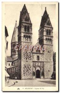 VINTAGE POSTCARD Selestat Church St Faith