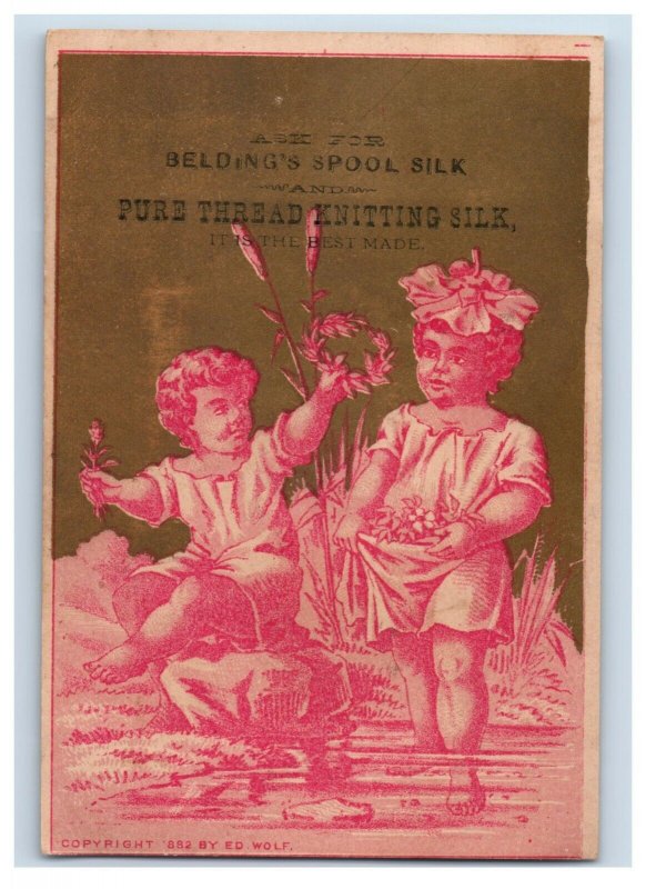 1882 Belding's Spool Silk Ed Wolf Children Lake F164