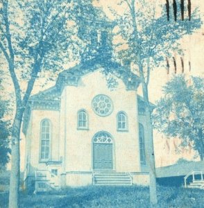 Vintage 1906 Iron Salt Print Photo Postcard Country Church in New York Somewhere