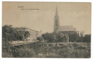 Poland 1910 Unused Postcard Nysa Germany Neisse Silesia Military Church Bridge