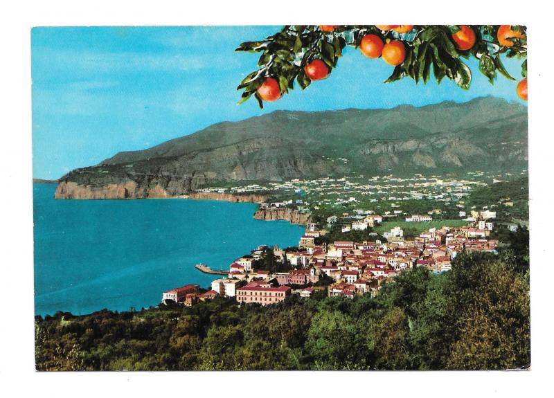 Italy Sorrento Panorama View from Villa Parisi Vintage 4X6 Postcard