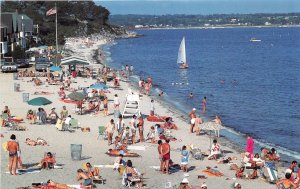 NIANTIC CONNECTICUT CRESCENT BEACH~LONG ISLAND SOUND NEAR RIVER POSTCARD c1970s