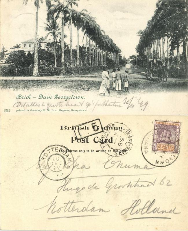 british guiana, GEORGETOWN, Brick-Dam (1899) Postcard