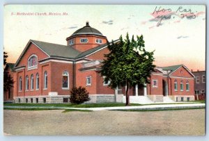 Mexico Missouri Postcard Methodist Church Exterior Building 1910 Vintage Antique