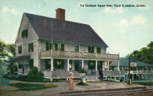 Vintage Postcard Ye Golden Spur Inn New London Connecticut Danziger & Berman Pub