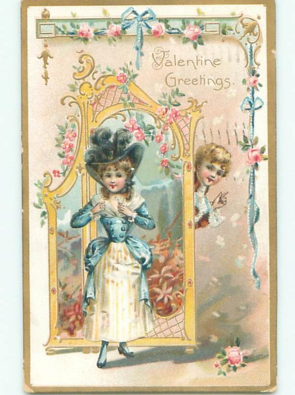 Divided-Back VALENTINE DAY SCENE Great Postcard W8012