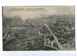 192031 BELGIUM BRUXELLES Exposition fire in 1910 postcard
