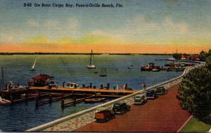 Florida Pass-A-Grille Beach Municipal Piers On Boca Ceiga Bay Curteich