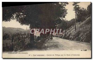 Old Postcard The Ardeche Illustree Louvesc Entree Village on Route Annonay