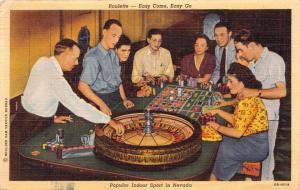 NEVADA  ROULETTE~POPULAR INDOOR SPORT~EASY COME EASY GO POSTCARD  1940s