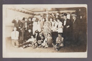 Enterprise KANSAS RPPC 1913 ROLLER SKATING PARTY Men Women COSTUMES Skates POSIN