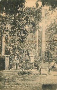 Botanic Station donkey Cart St George's Grenada Caribbean C-1910 Postcard 11763