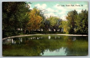 Lake  South Park  Peoria  Illinois    Postcard  1909