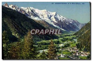 Old Postcard Argentieres and Mont Blanc