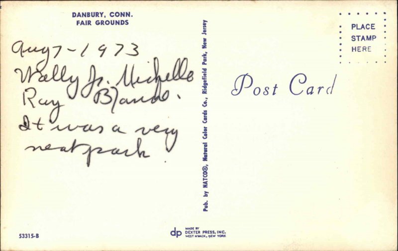 Danbury Connecticut CT Fairgrounds Fair Grounds Model Soldiers Vintage Postcard