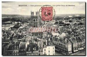 Old Postcard Mantes Vue Generale De Vue Prize Center Tour St Maclou