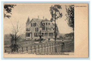 c1905 Pleasant View Home Of Rev. Mary Baker Eddy Fountain Concord NH Postcard 
