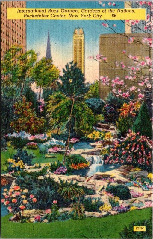 New York City Rockefeller Center Gardens Of Nations International Rock Garden