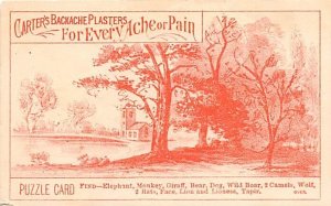 Approx. Size: 2.75 x 4.5 Carter's backache plasters  Late 1800's Tradecard Non  