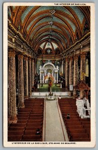 Postcard Ste-Anne-de-Beaupré Quebec c1908 The Interior of Basilica