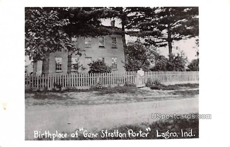 Birthplace of Gene Stratton Porter - Lagro, Indiana IN