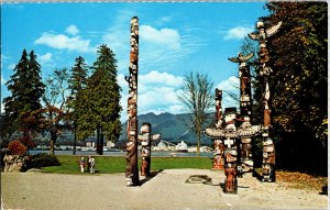 C1970s Totems At Vancouver's Stanley Park Vintage Postcard First Nations