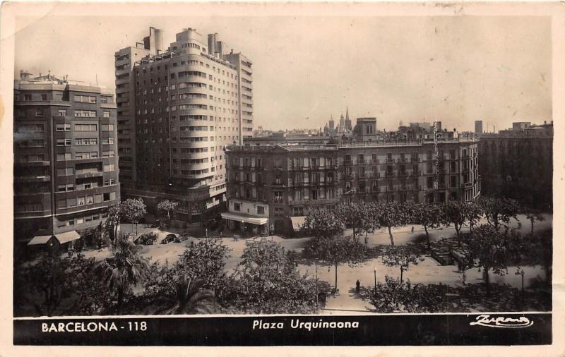 B92766 barcelona plaza urquinaona real photo spain