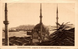 Turkey Constantinople Top Hané Mosque and Pointe Serail Istanbul Postcard 08.44