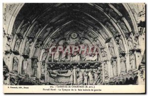 Postcard Old Chartres Cathedrale North Portall The tympanum of the lateral le...