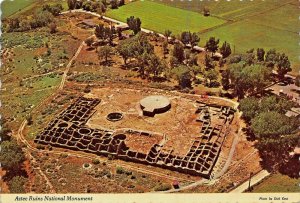 AZTEC NEW MEXICO~AZTEC RUINS NATIONAL PARK~AERIAL VIEW POSTCARD