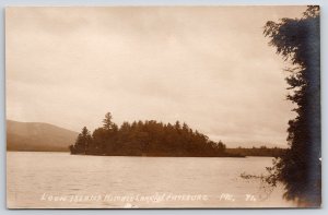 Loon Island Kimble Lake W. Fryeburg Maine ME Antique RPPC Real Photo Postcard