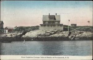 Isles of Shoals NH Oscar Leighton Cottage c1915 Postcard