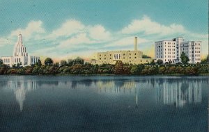 Postcard LDS Center Showing Hospital Nurses Home Temple Idaho Falls Idaho