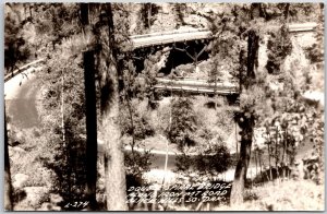 Double Spiral Bridge Iron Mount Road Black Hills South Dakota Real RPPC Postcard