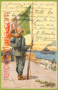 af6594 - LIBYA - VINTAGE POSTCARD - FLAG MILITARY - 1911-
